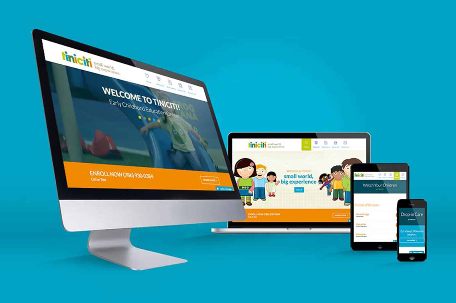 tiniciti website versal for school / preschool marketing