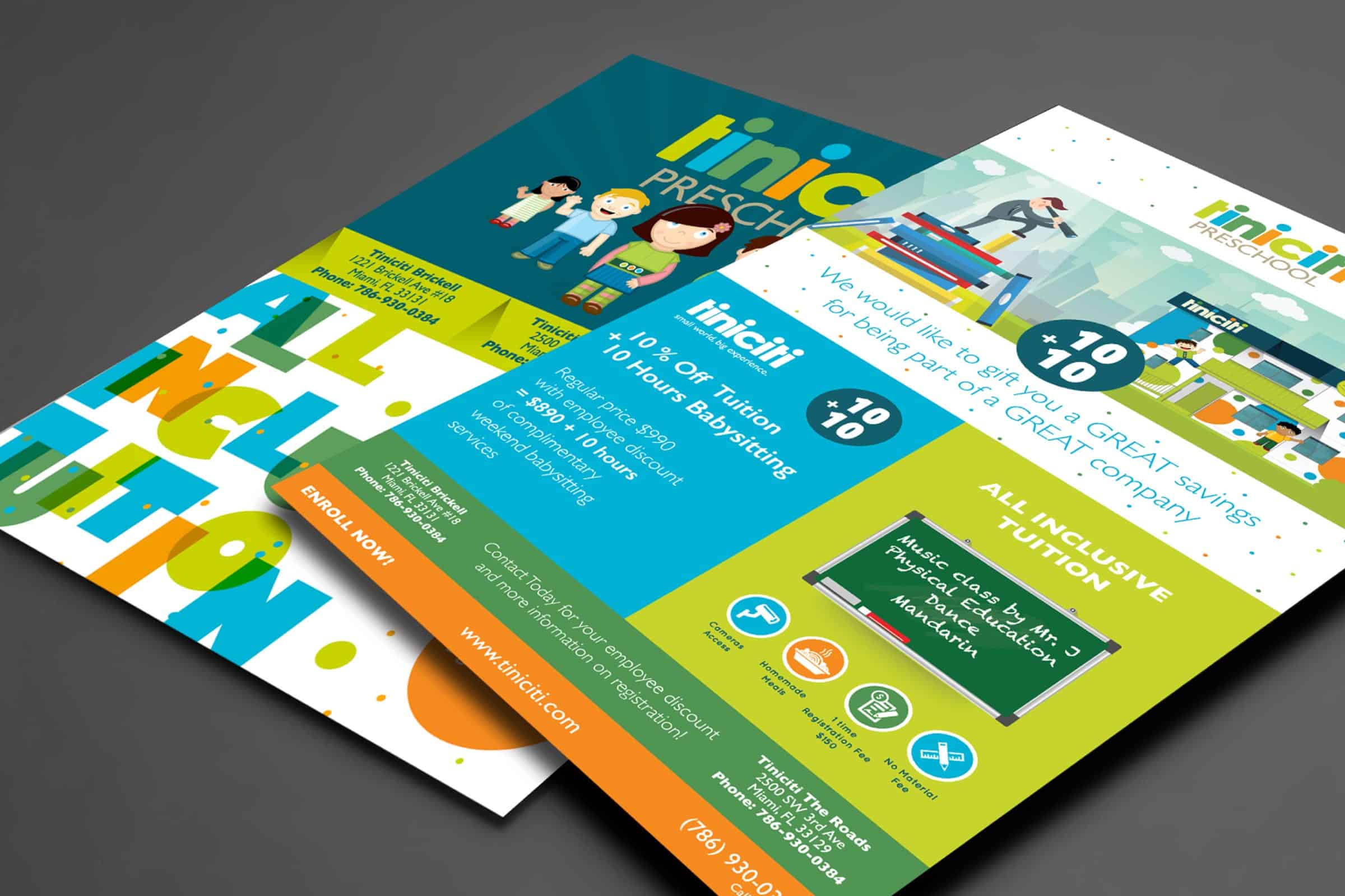 tiniciti graphic design versal for school / preschool marketing