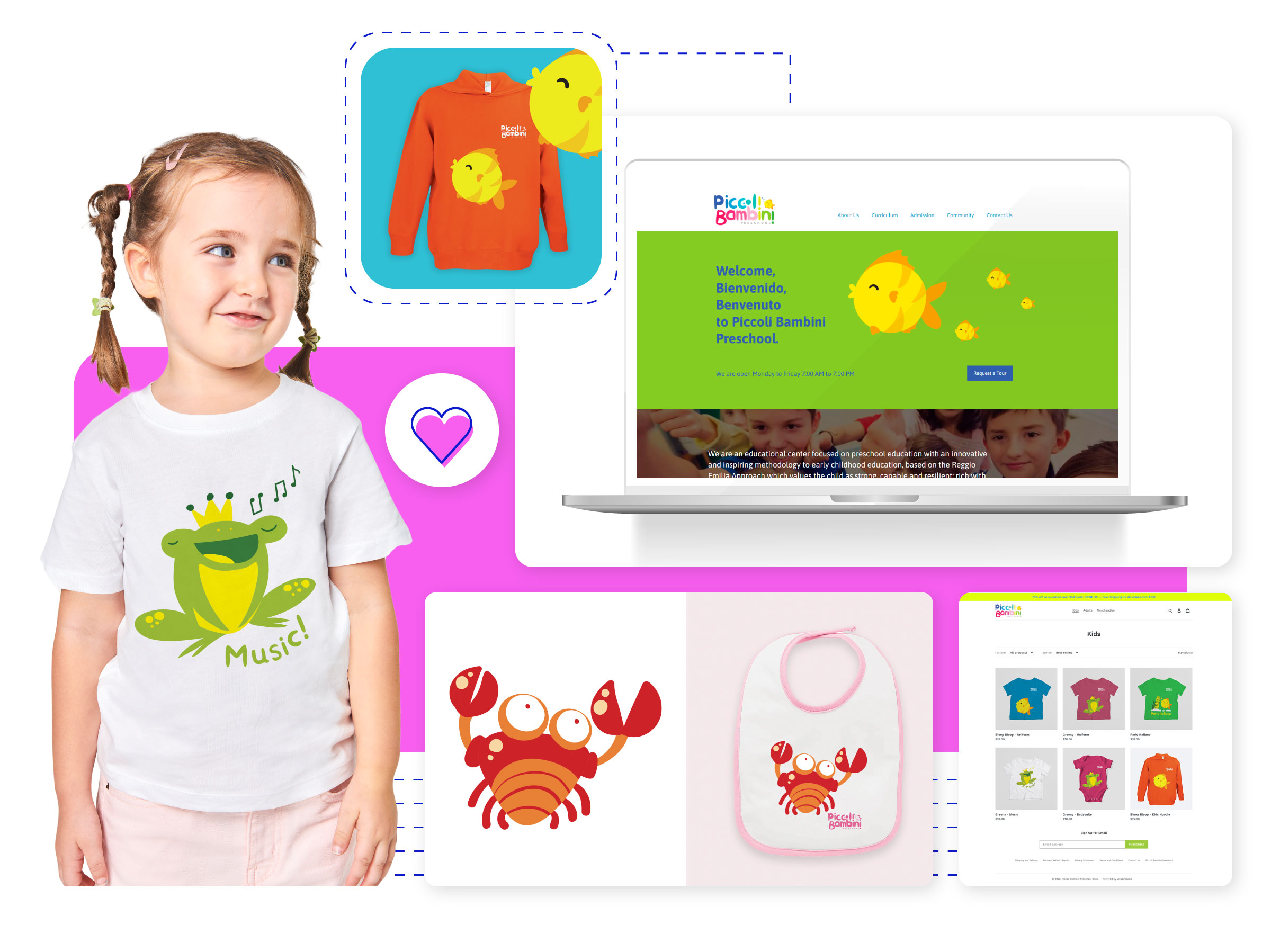 Piccoli Bambini Versal for Scholl Preschool Marketing